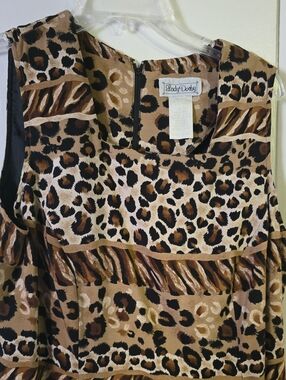 Lady Dorby Leopard Print Sleeveless Dress - Brown Black Tan